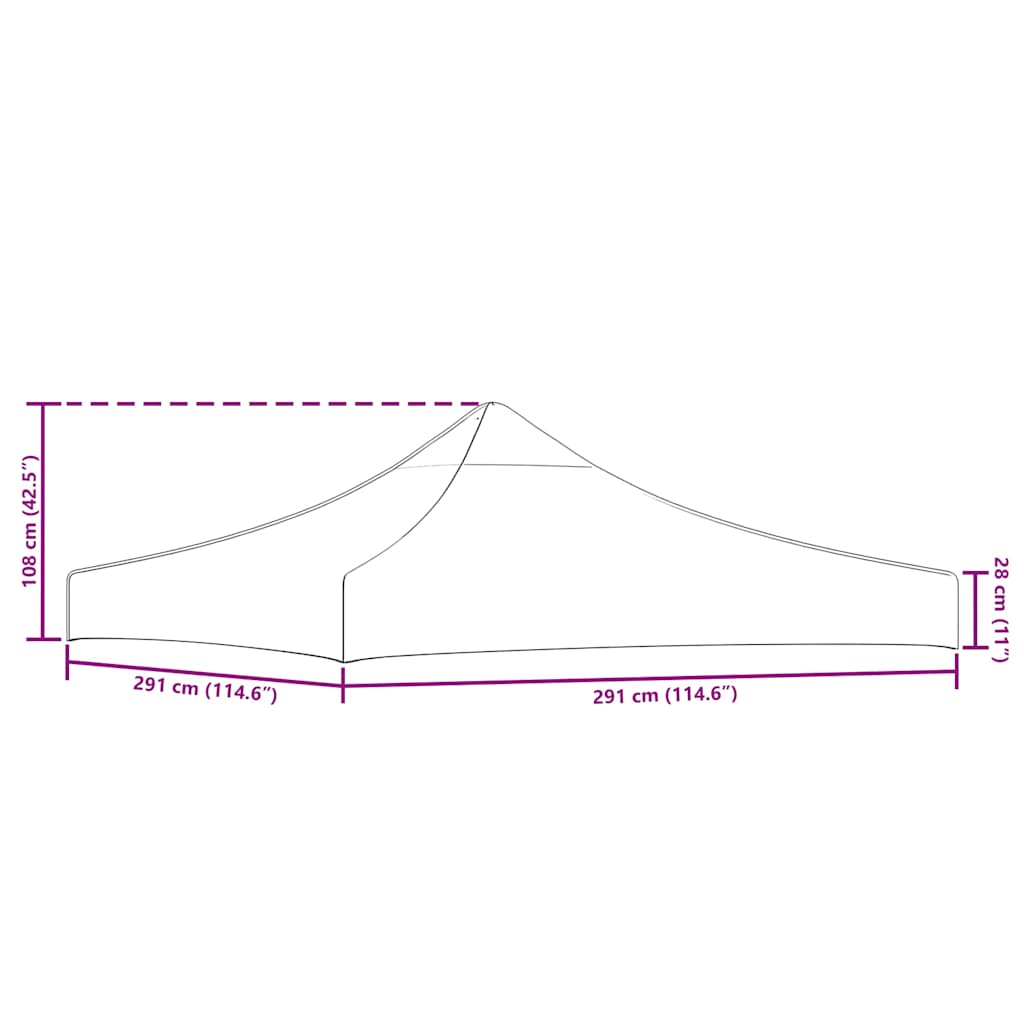 vidaXL Party Tent Roof 3x3 m Orange 270 g/m²