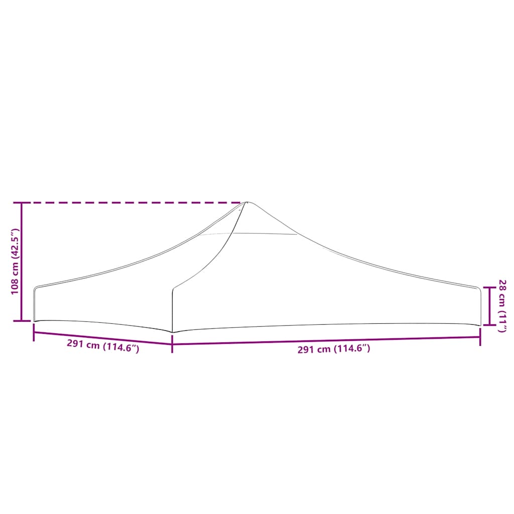 vidaXL Party Tent Roof 3x3 m Yellow 270 g/m²