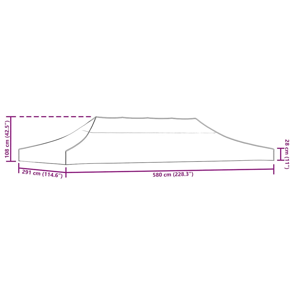 vidaXL Party Tent Roof 6x3 m Green 270 g/m²