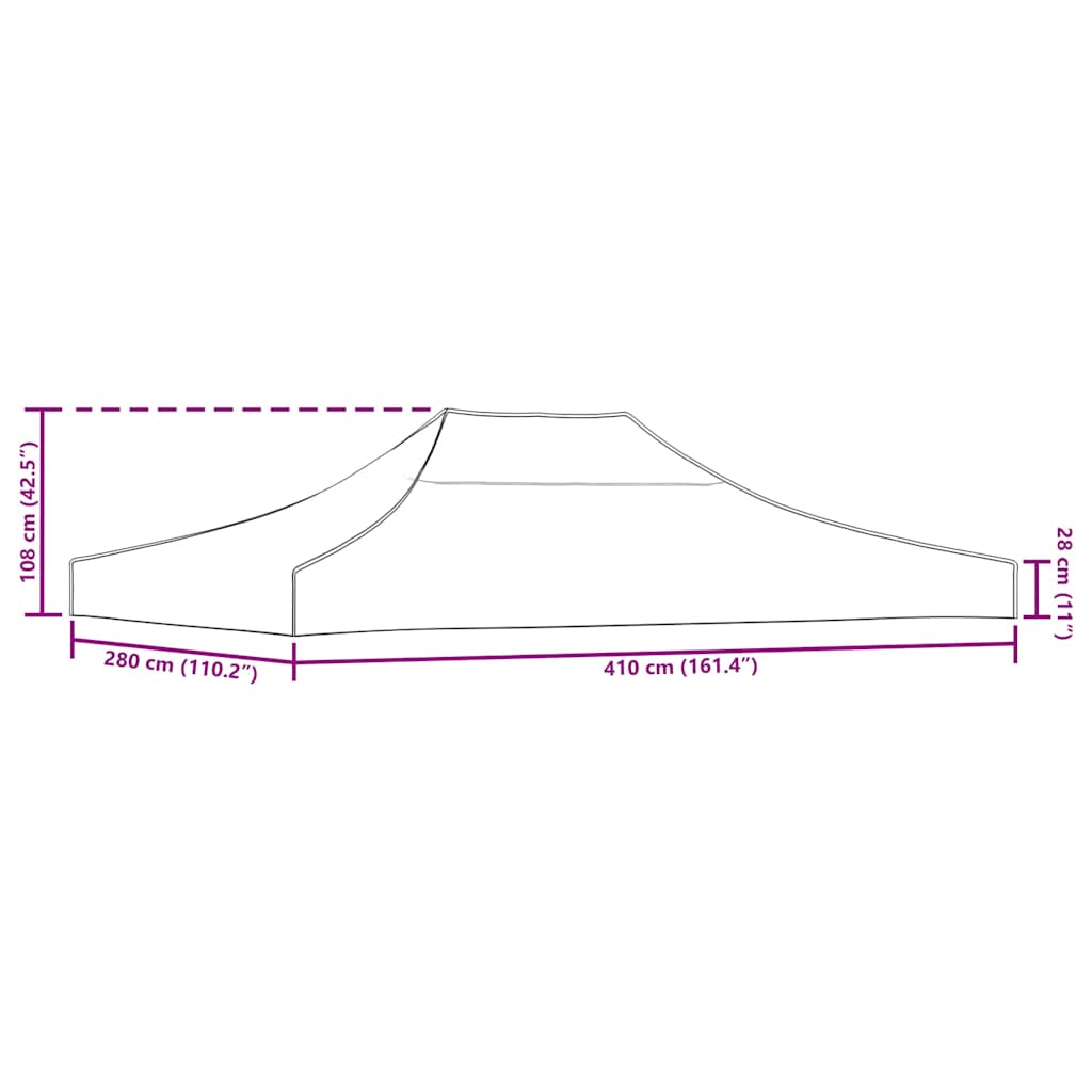 vidaXL Party Tent Roof 4x3 m Cream 270 g/m²