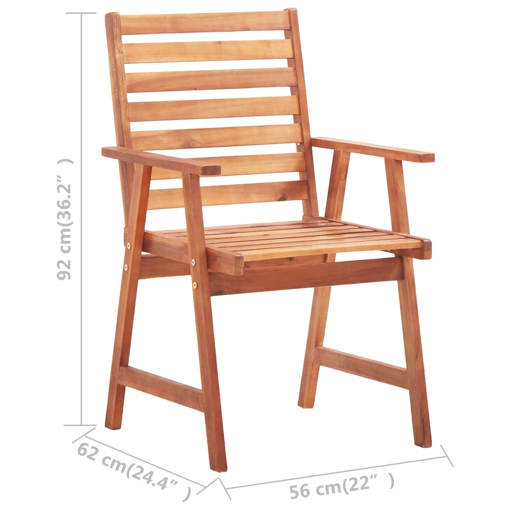vidaXL Outdoor Dining Set | Warm Brown | Solid Acacia Wood | Large | Seats Many