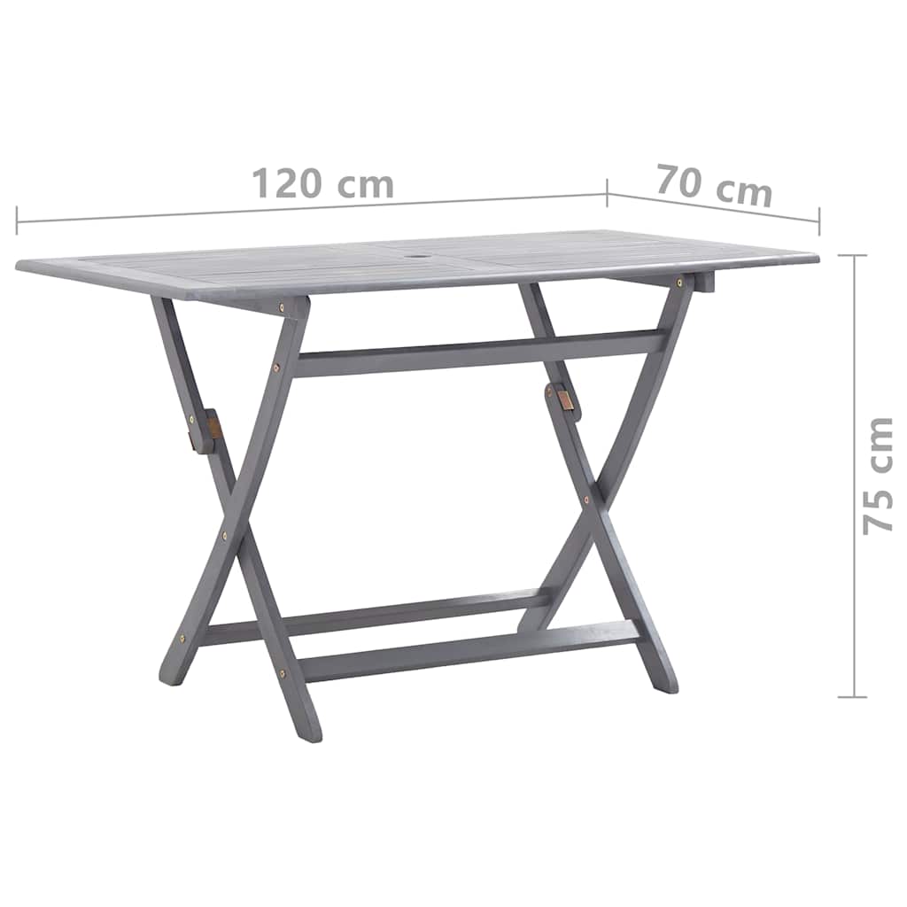 vidaXL 7 Piece Garden Dining Set Solid Acacia Wood Grey