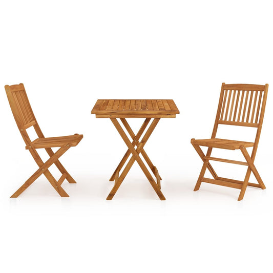 vidaXL Garden Dining Set | Natural Wood | Solid Acacia Wood | Compact | Foldable
