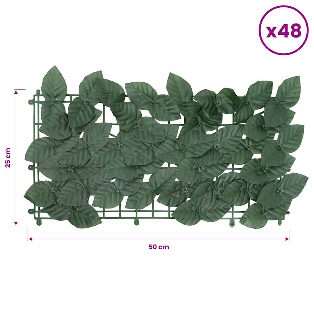 vidaXL Balcony Screen with Dark Green Leaves 600x100 cm