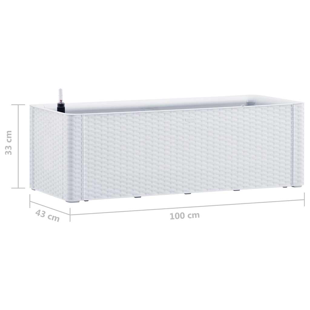 313959 vidaXL Garden Raised Bed with Self Watering System White 100x43x33 cm