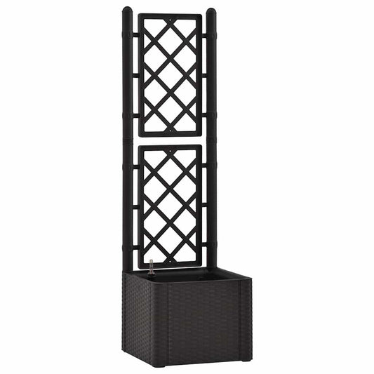 vidaXL Garden Raised Bed with Trellis&Self Watering System Anthracite