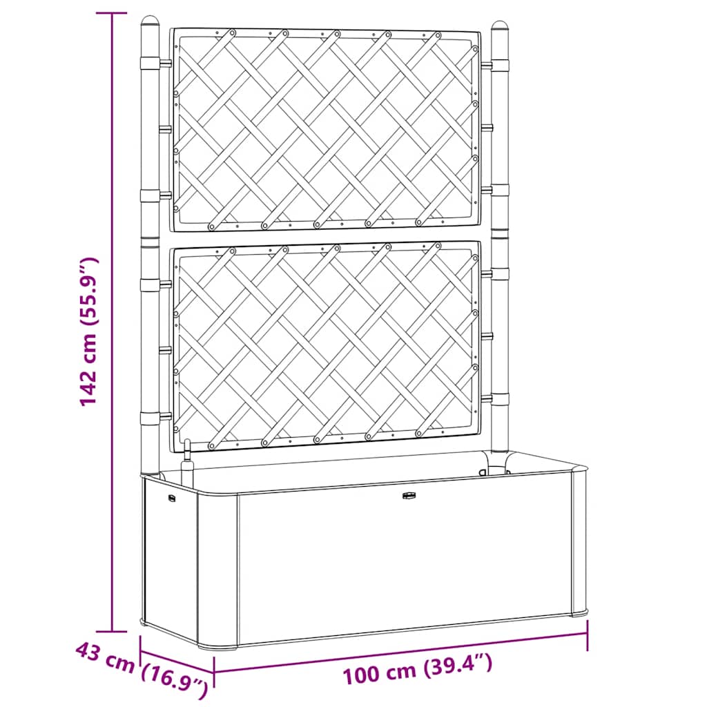 vidaXL Garden Raised Bed with Trellis and Self Watering System Mocha