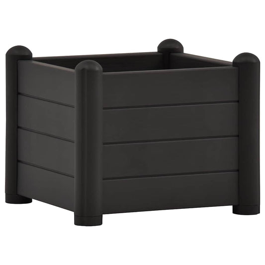 313973 vidaXL Garden Raised Bed PP Anthracite 43x43x35 cm