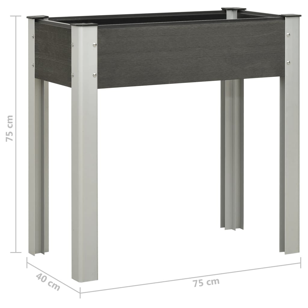 vidaXL Garden Raised Bed 75x40x75 cm WPC Grey