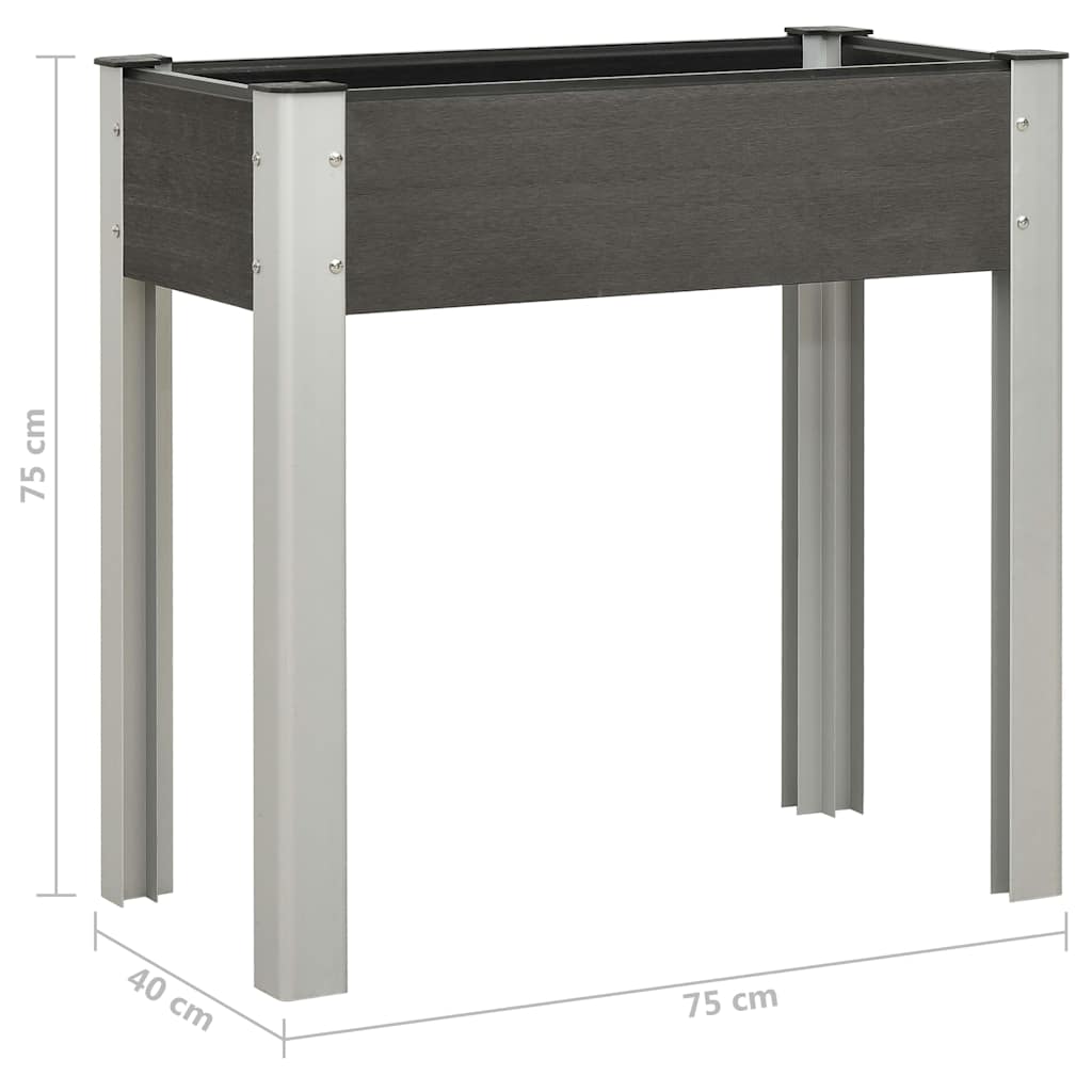 149010 vidaXL Garden Raised Bed 75x40x75 cm WPC Grey