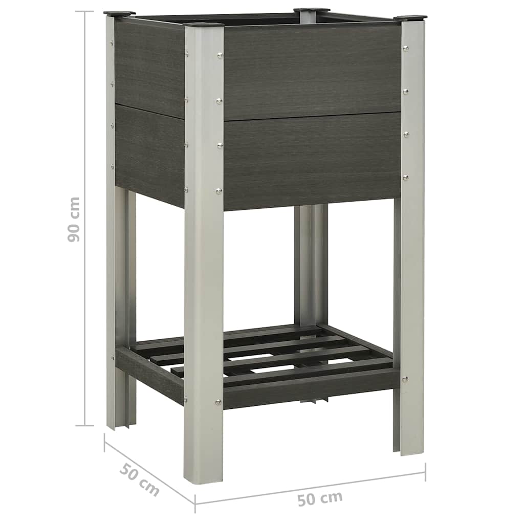 149013 vidaXL Garden Raised Bed with Shelf 50x50x90 cm WPC Grey