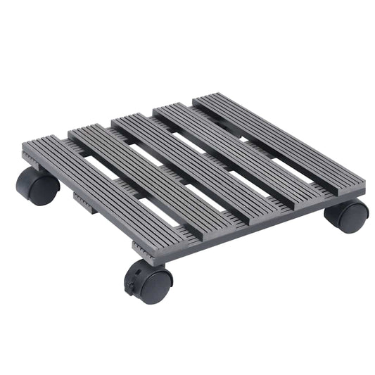 149034 vidaXL Plant Trolleys 2 pcs Grey 30x30x7,5 cm WPC