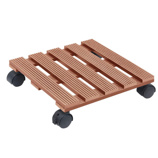 vidaXL Plant Trolleys 2 pcs Brown 30x30x7.5 cm WPC