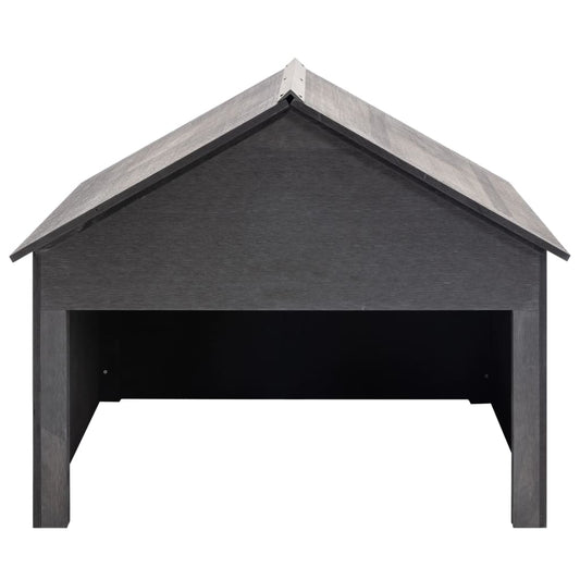 149036 vidaXL Lawn Mower Garage Grey 80x80x70 cm WPC