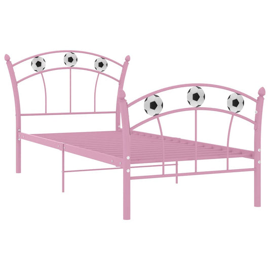 vidaXL Bed Frame without Mattress Pink Metal 90x200 cm