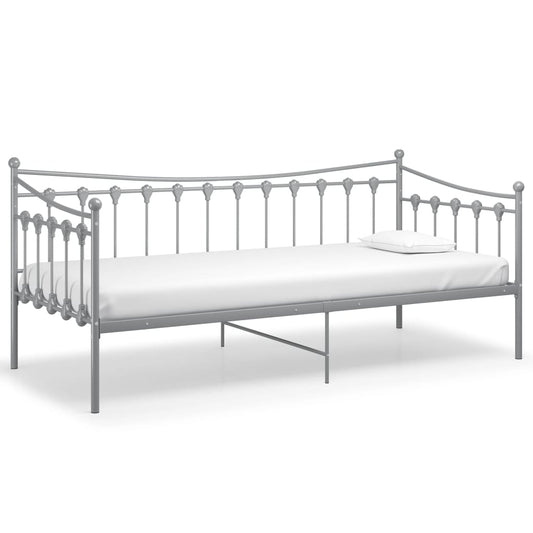 vidaXL Sofa Bed Frame | Grey | Powder-coated metal | Single