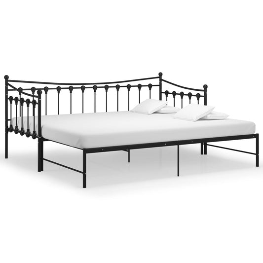 vidaXL Sofa Bed Frame | Black | Powder-coated metal | 90x200 cm