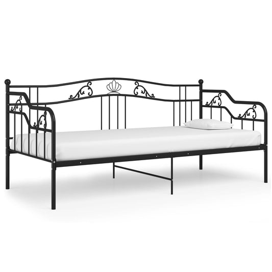 vidaXL Sofa Bed Frame | Black | Powder-coated metal | 90x200 cm