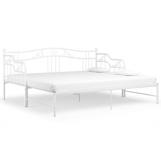 vidaXL Sofa Bed Frame | White | Powder-coated metal | Single
