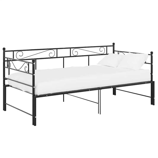 vidaXL Sofa Bed Frame | Black | Powder-Coated Metal | Pull-Out | Sofa Bed Frame