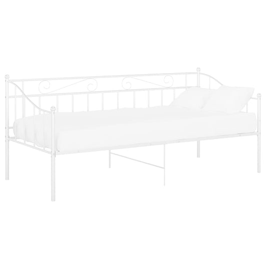 vidaXL Sofa Bed Frame | White | Powder-coated metal | Single