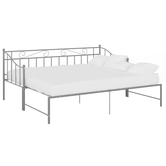 vidaXL Sofa Bed Frame | Grey | Powder-coated metal | 90x200 cm