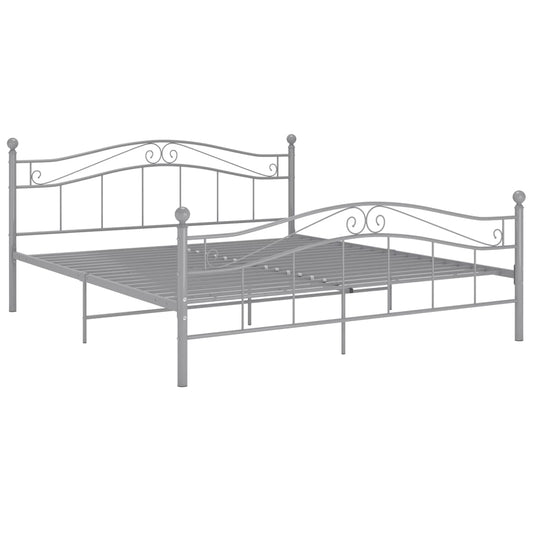 vidaXL Bed Frame | Grey | Powder-coated metal | Double | Durable | Bed Frame