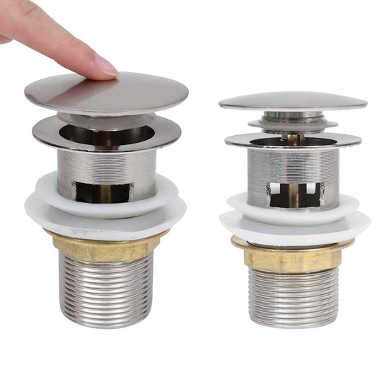 149059 vidaXL Push Drain with Overflow Function Silver 6,4x6,4x9,1 cm