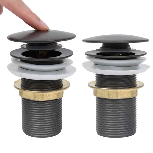 149063 vidaXL Push Drain without Overflow Function Grey 6,4x6,4x9,1 cm