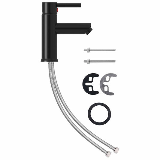 149066 vidaXL Bathroom Basin Faucet Black 130x176 mm