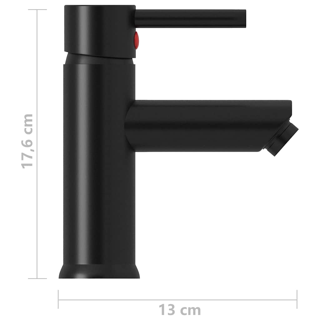 149066 vidaXL Bathroom Basin Faucet Black 130x176 mm