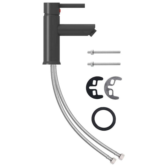 149068 vidaXL Bathroom Basin Faucet Grey 130x176 mm