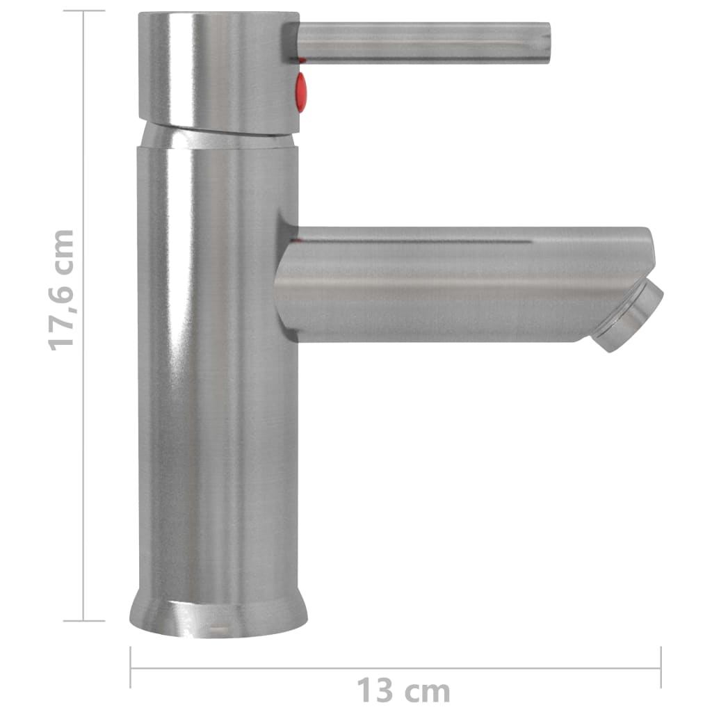 vidaXL Bathroom Basin Faucet Silver 130x176 mm