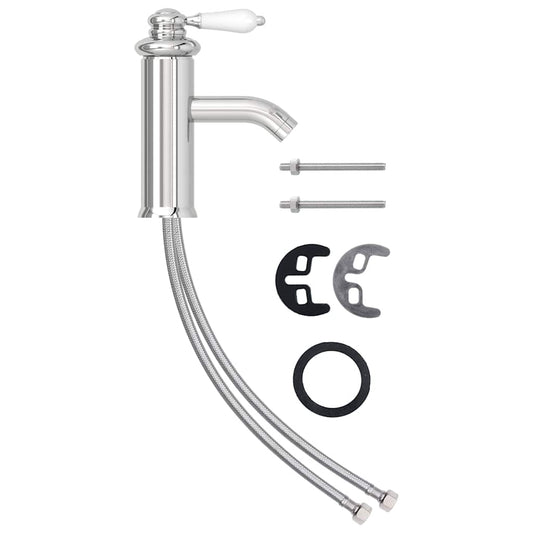 149070 vidaXL Bathroom Basin Faucet Chromed Finish 130x180 mm
