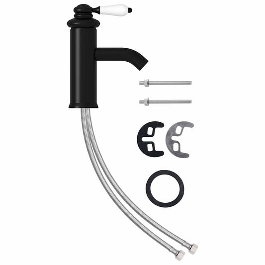 149071 vidaXL Bathroom Basin Faucet Black 130x180 mm