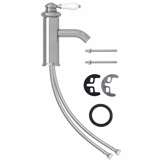 149074 vidaXL Bathroom Basin Faucet Silver 130x180 mm