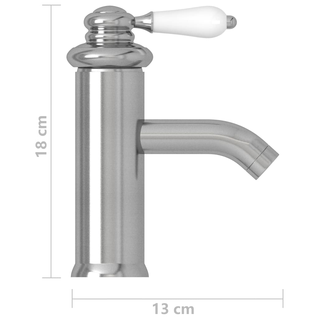149074 vidaXL Bathroom Basin Faucet Silver 130x180 mm