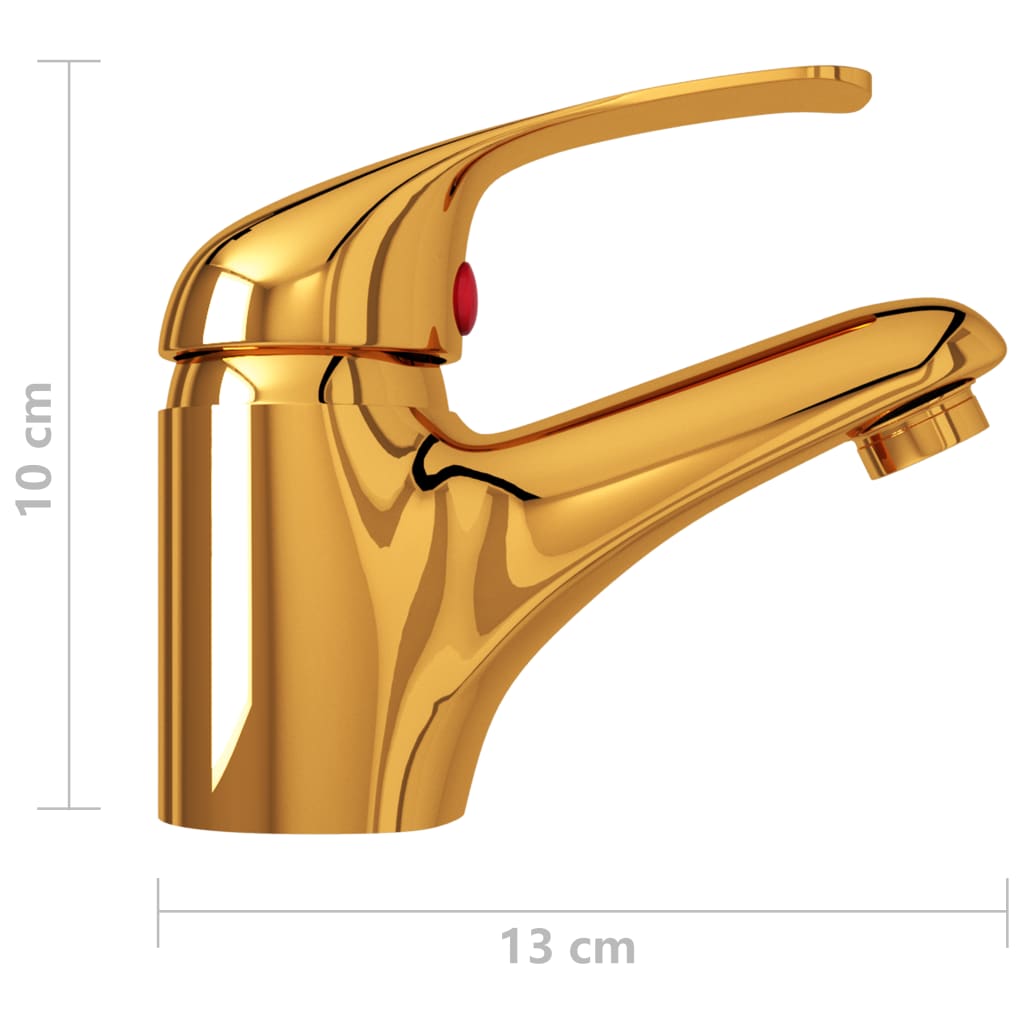 vidaXL Basin Mixer Tap Gold 13x10 cm