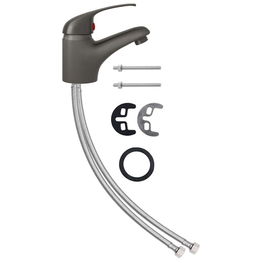 149082 vidaXL Basin Mixer Tap Grey 13x10 cm