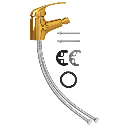vidaXL Bathroom Bidet Mixer Tap Gold 13x12 cm