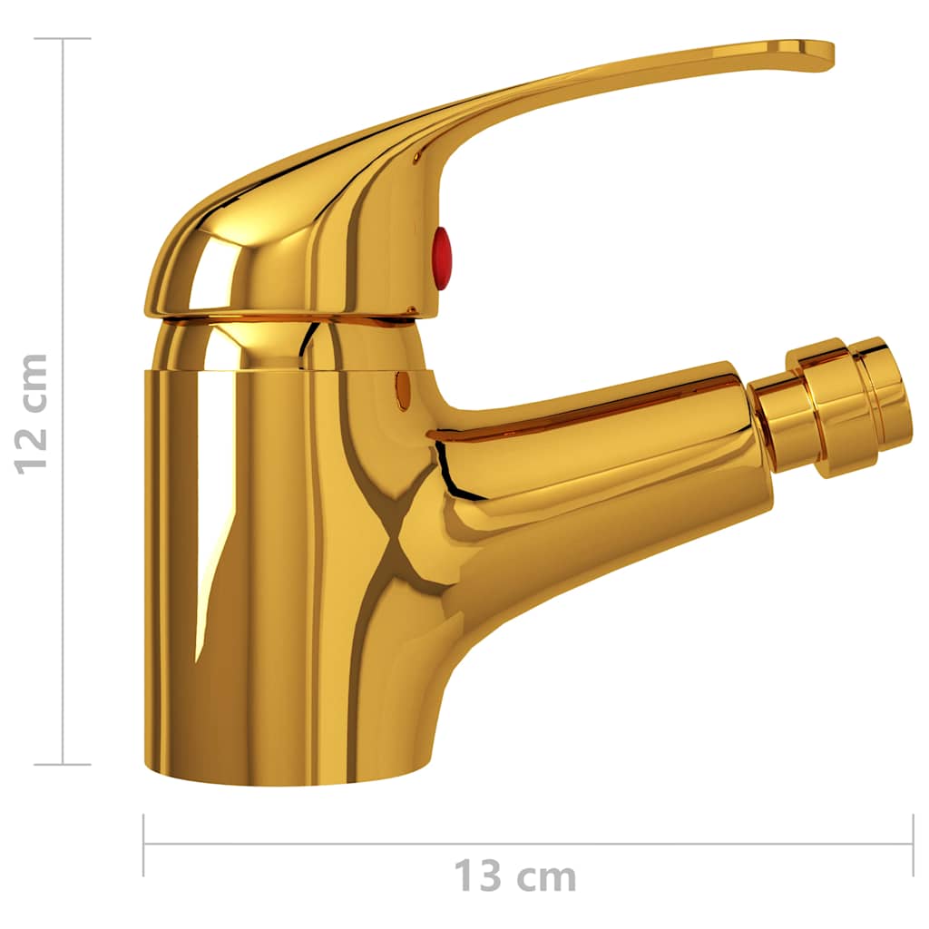 149085 vidaXL Bathroom Bidet Mixer Tap Gold 13x12 cm
