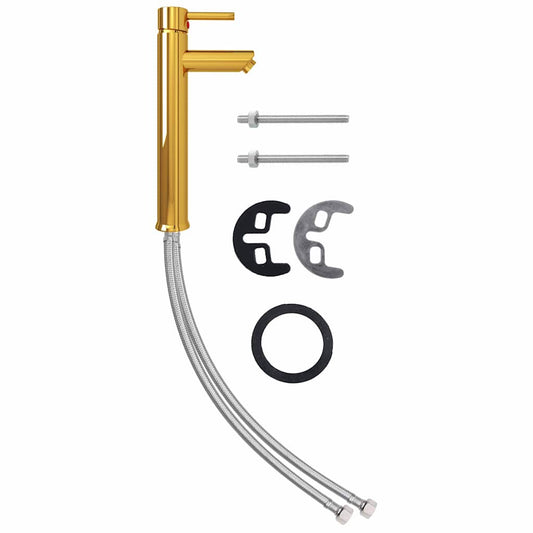 149089 vidaXL Bathroom Mixer Tap Gold 12x30 cm