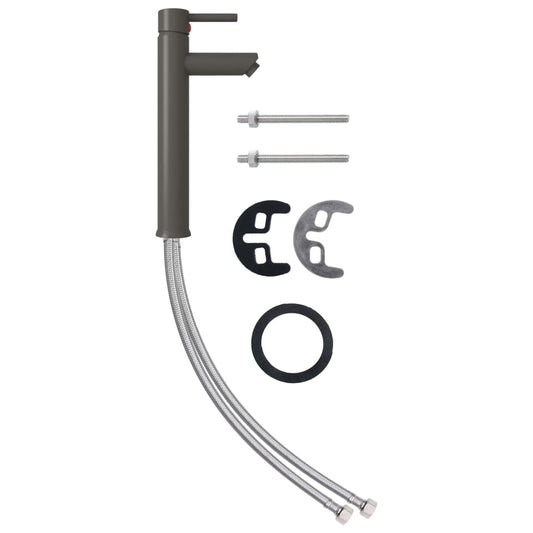vidaXL Bathroom Mixer Tap Grey 12x30 cm
