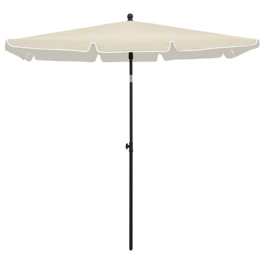 vidaXL Garden Parasol with Pole 210x140 cm Sand