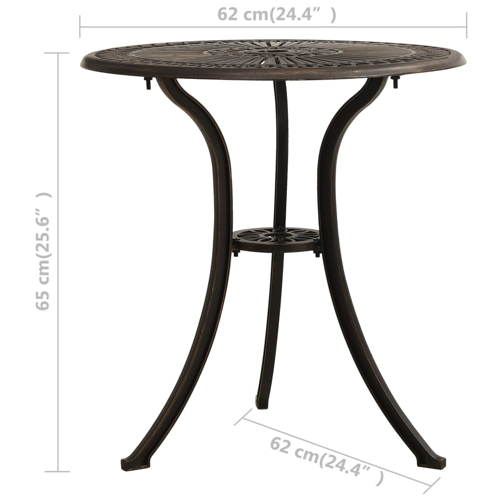 vidaXL Bistro Set | Bronze | Cast aluminium | Medium | Durable | Bistro Set