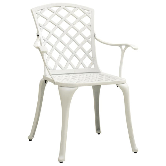 315593 vidaXL 3 Piece Bistro Set Cast Aluminium White