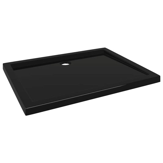vidaXL Rectangular ABS Shower Base Tray Black 80x100 cm