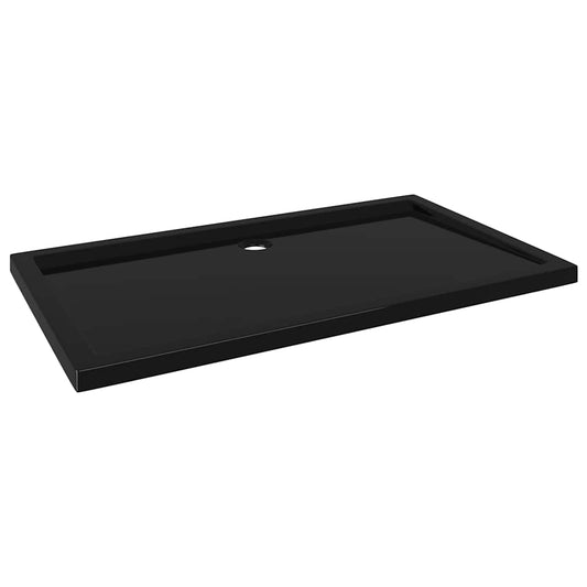 148914 vidaXL Rectangular ABS Shower Base Tray Black 70x120 cm