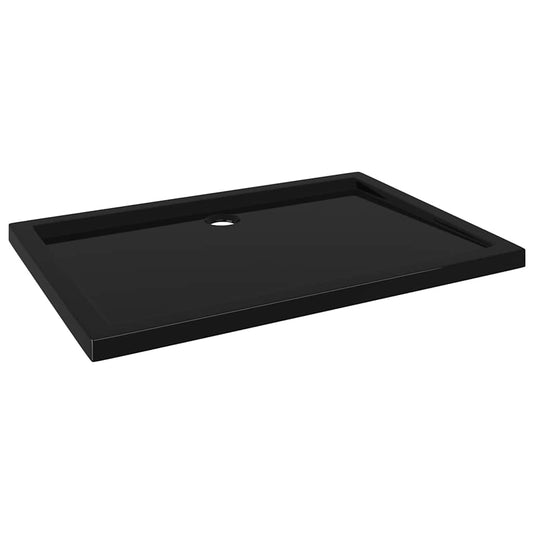 148918 vidaXL Rectangular ABS Shower Base Tray Black 80x110 cm
