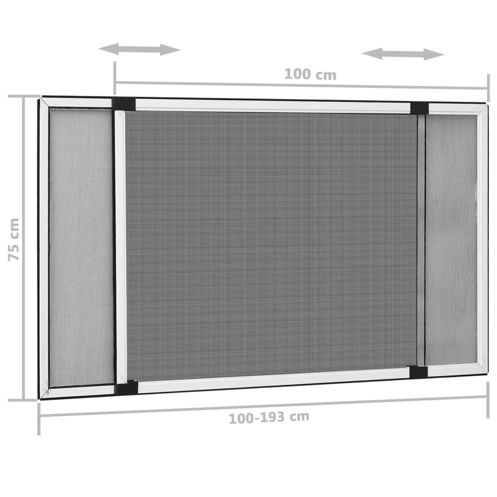 vidaXL Extendable Insect Screen for Windows White (100-193)x75 cm